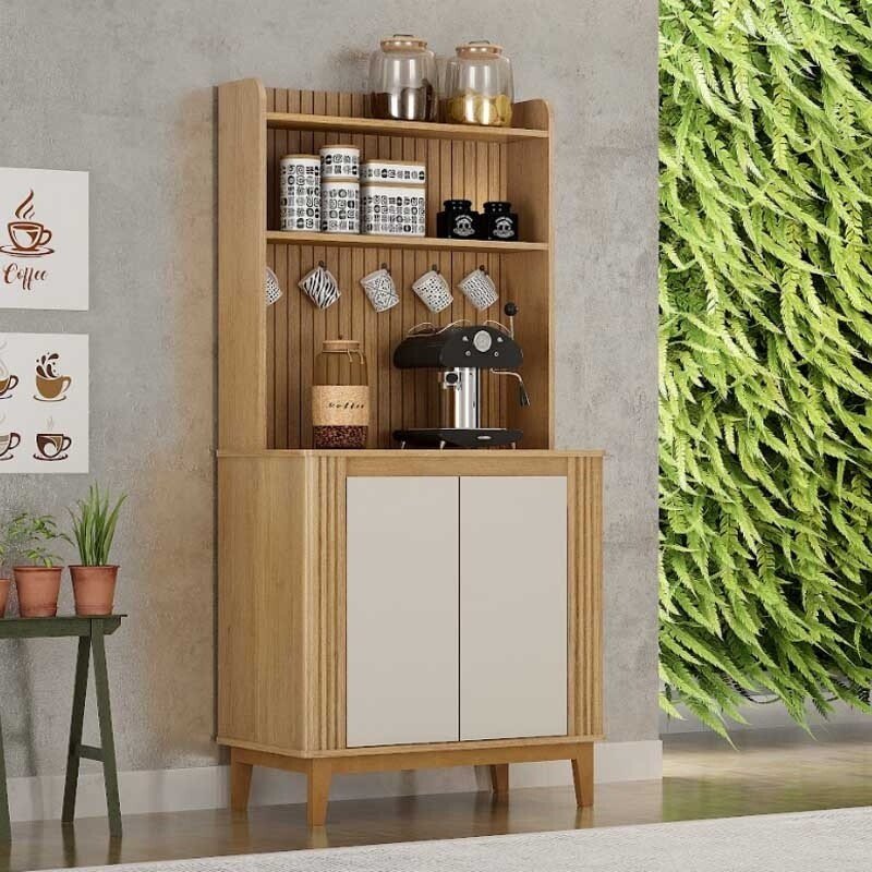 Cantinho do Café Mantiqueira Larg. 0.70m Cinamomo/Off C/ 2 Portas Valdemóveis - Oferta - Imagem 3
