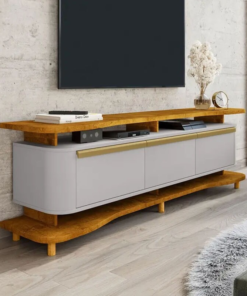 Rack Bancada Guarapari Larg. 1.80m Nature/Off para TV até 75" - Bechara