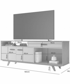 Rack Ímpar para TV até 65 Polegadas Cinamomo/Off JCM - Imagem 3