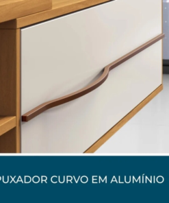 Painel NT 1115 Larg. 1.80m Off White/Freijó C/ Led para TV até 60" - Notável - Imagem 2