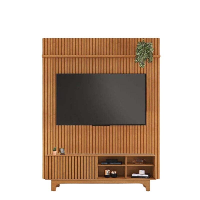 Rack Sereno Larg. 1.68m Cinamomo Ripado + Painel Riso Larg. 1.82m Cinamomo Ripado para TV até 65" JCM - Oferta - Imagem 2