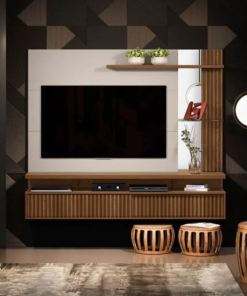 Painel Home Maragogi TV até 60 Polegadas Freijó/Off White Linea Brasil