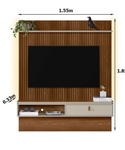 Painel Home Lumini para TV até 65 Polegadas Freijó/Off White Linea Brasil - Imagem 2