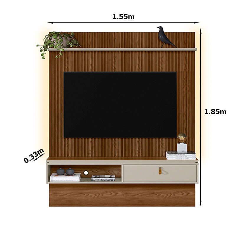 Painel Home Lumini para TV até 65 Polegadas Freijó/Off White Linea Brasil - Imagem 2