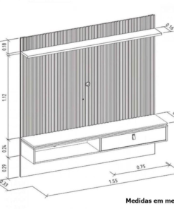 Painel Home Lumini para TV até 65 Polegadas Freijó/Off White Linea Brasil - Imagem 3