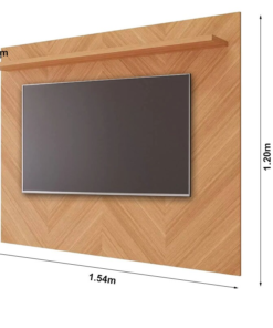 Painel Nature + Rack Grafite/nature Volpi 100% MDF Larg. 1.54m Permóbili - Imagem 2