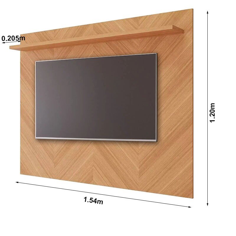 Painel Nature + Rack Grafite/nature Volpi 100% MDF Larg. 1.54m Permóbili - Imagem 2