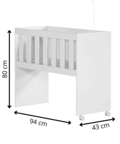 Mini Berço Multifuncional Rubi C/Colchão e 5 Opções de Montagem 100% MDF Branco Tigus - Imagem 2