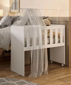 Mini Berço Multifuncional Rubi C/Colchão e 5 Opções de Montagem 100% MDF Branco Tigus